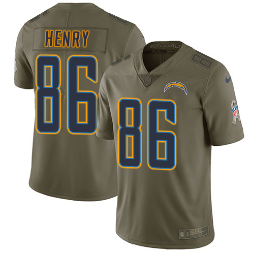 Nike Chargers #86 Hunter Henry Olive Men's Stitched NFL Limited Salute to Service Jersey